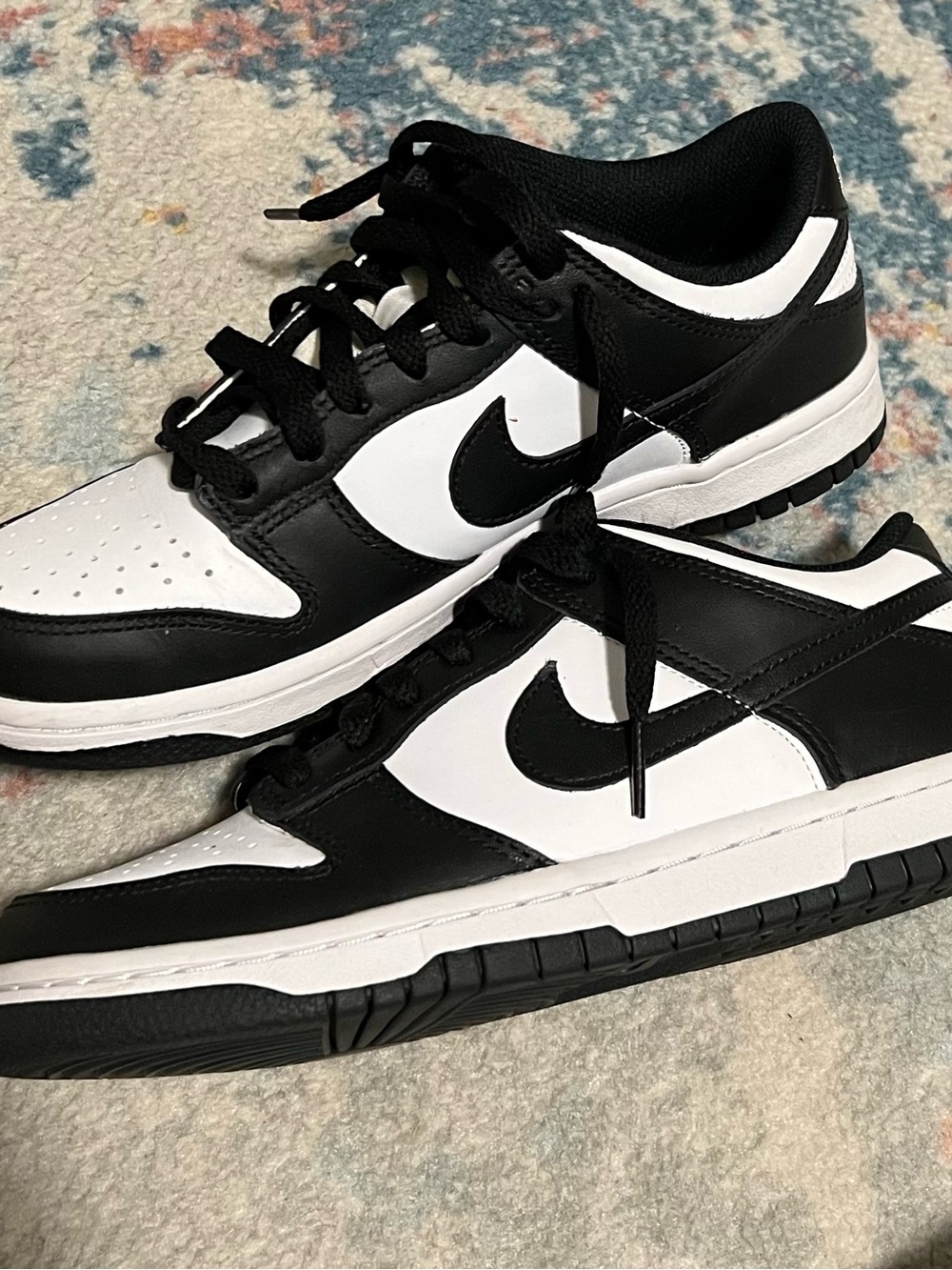 Black and white Nike dunks. Size 5.5 youth